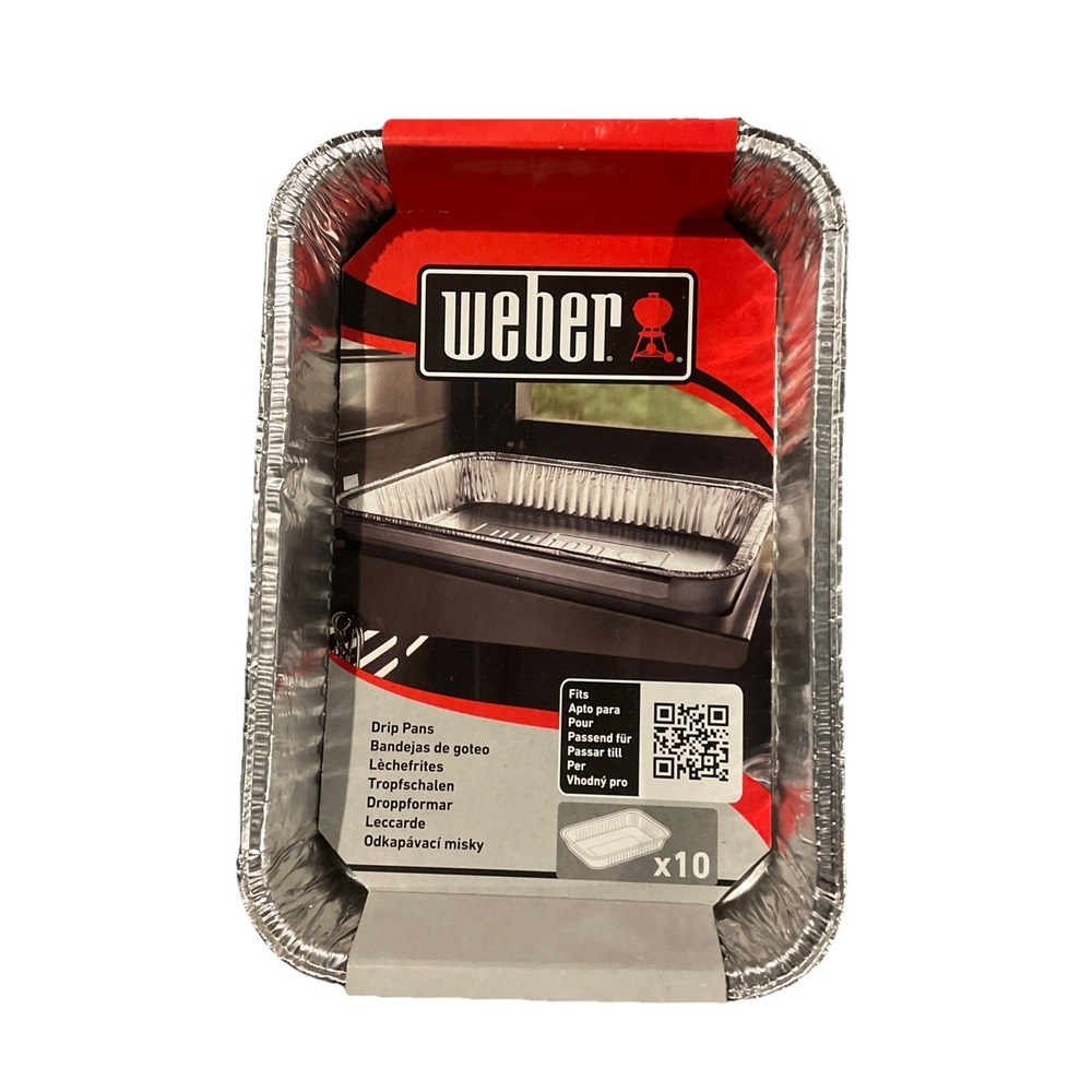 10 Pack Weber Aluminum Small Drip Pans, Cooking Grilling Cookware 6415